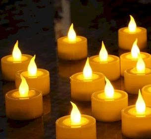 LED Tealight Flameless Candles with Batteries (24 Pack)