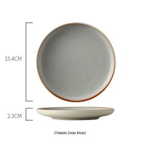Eating Ceramic Simple Small Bowl Japanese Style Tableware Set (Option: Ruyi Chassis Blue)