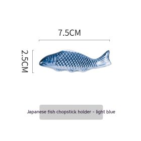 Japanese Creative Chopstick Holder Ceramic (Color: Blue)