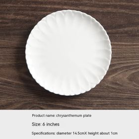Ceramic 6-inch Small Plate Dessert Dessert Plate Dish Household (Option: Chrysanthemum Plate)
