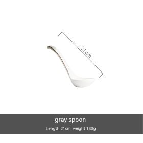 Hand-painted Light Luxury Underglaze Tableware Suit (Option: Large Spoon-Gray)