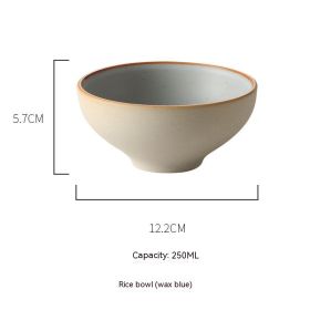 Eating Ceramic Simple Small Bowl Japanese Style Tableware Set (Option: Ruyi Rice Bowl Blue)