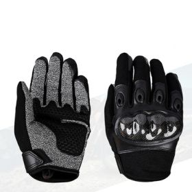 Tactical Gloves Full-Finger Half-Finger Stab-Resistant Outdoor Mountaineering Riding Field Equipment (Option: Carbon fiber full finger-M)