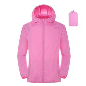 Summer Outdoor Sun Protection Clothing Women'S Lightweight Waterproof Windbreaker (Option: Pink-M)