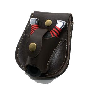 Slingshot All-In-One Bag Leather Belt Bag Steel Ball Bag Marbles Are Durable And Not Deformed Outdoors (Color: Brown)