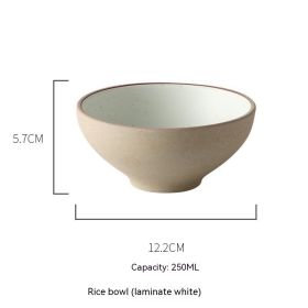 Eating Ceramic Simple Small Bowl Japanese Style Tableware Set (Option: Ruyi Rice Bowl White)