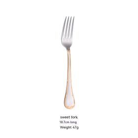 Knife Fork And Spoon Hotel Restaurant Western Tableware Household Light Luxury Tableware Set (Option: Dessert Fork)