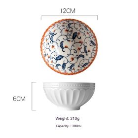 Japanese Vine Flower Ceramic Bowl (Option: Tian Teng)