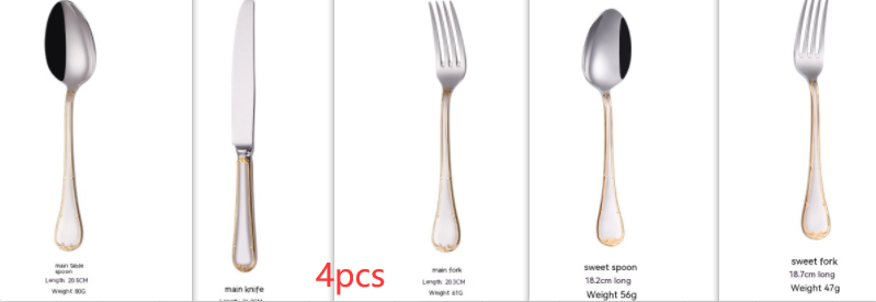 Knife Fork And Spoon Hotel Restaurant Western Tableware Household Light Luxury Tableware Set (Option: Set1)