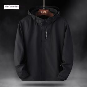 Single Men's Assault Jacket Outdoor Sports Waterproof Mountaineering Suit Trench Coat (Option: Black-L-Men)