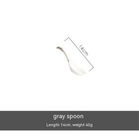 Hand-painted Light Luxury Underglaze Tableware Suit (Option: Spoon-Gray)