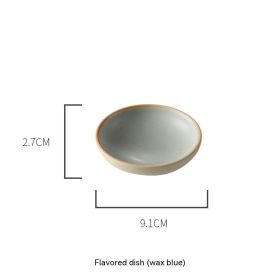 Eating Ceramic Simple Small Bowl Japanese Style Tableware Set (Option: Ruyi Sauce Dish Blue)