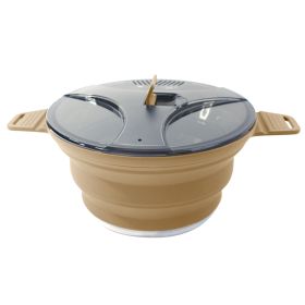Outdoor Portable Travel Collapsible Pot Picnic Supplies (Option: Single Pot Khaki)
