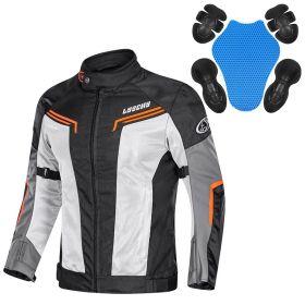 Motorcycle Mesh Summer Jacket Pants Men Women (Option: Blackorange-3XL)