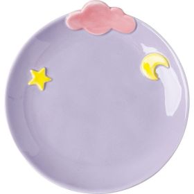Household Fashion Fairy Ceramic Tableware (Option: Shallow Plate Purple)