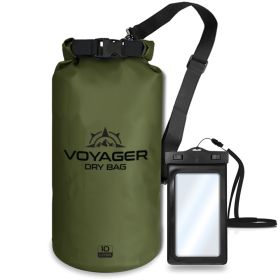 Voyager Waterproof Dry Bag for Kayaking and Water Sports (Color: Green, size: 10 Liter)