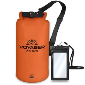 Voyager Waterproof Dry Bag for Kayaking and Water Sports (Color: Orange, size: 10 Liter)
