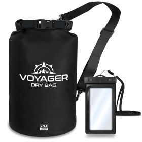 Voyager Waterproof Dry Bag for Kayaking and Water Sports (Color: Black, size: 20 Liter)