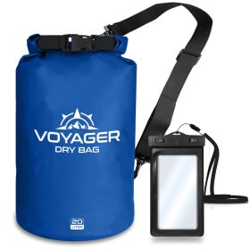 Voyager Waterproof Dry Bag for Kayaking and Water Sports (Color: Blue, size: 20 Liter)