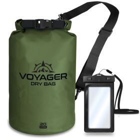Voyager Waterproof Dry Bag for Kayaking and Water Sports (Color: Green, size: 20 Liter)