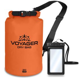 Voyager Waterproof Dry Bag for Kayaking and Water Sports (Color: Orange, size: 20 Liter)