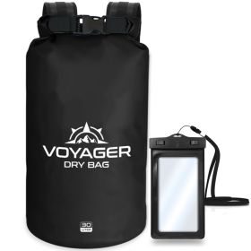 Voyager Waterproof Dry Bag for Kayaking and Water Sports (Color: Black, size: 30 Liter)
