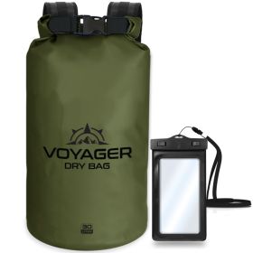 Voyager Waterproof Dry Bag for Kayaking and Water Sports (Color: Green, size: 30 Liter)