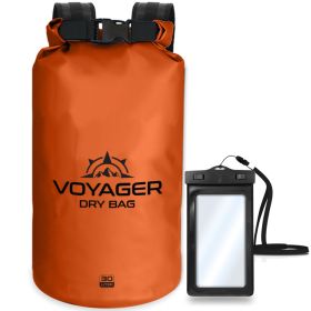 Voyager Waterproof Dry Bag for Kayaking and Water Sports (Color: Orange, size: 30 Liter)