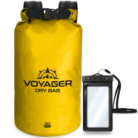 Voyager Waterproof Dry Bag for Kayaking and Water Sports (Color: Yellow, size: 30 Liter)