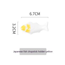 Japanese Creative Chopstick Holder Ceramic (Color: Yellow)