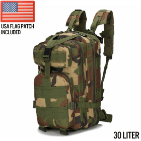 XG-MB30 - Small Tactical Backpack Survival Assault Bag 30 Liter (Color: Jungle Camo)