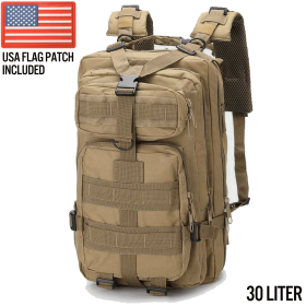 XG-MB30 - Small Tactical Backpack Survival Assault Bag 30 Liter (Color: Khaki)