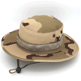 Military Wide Brim Boonie Bucket Hat (Color: Light Khaki Camo)