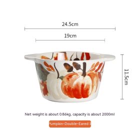 Pastoral Style Ceramic Tableware Rice Bowl (Option: Bowl)