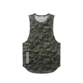 Mens Sports Vest Summer Quick Drying (Option: Green camouflage light board-XL)