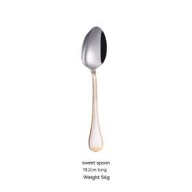 Knife Fork And Spoon Hotel Restaurant Western Tableware Household Light Luxury Tableware Set (Option: Dessert Spoon)