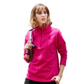 Jacket Liner Pullover Fleece Outdoor Women's Clothing (Option: Rose Red-S)