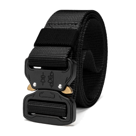 Mens Tactical Belt Riggers Style with Buckle - XG-TB1 (Color: Black)