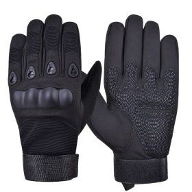 XG-TG1 Tactical Self Defense Gloves Hard Knuckle (Full Finger) (Color: Black, size: medium)