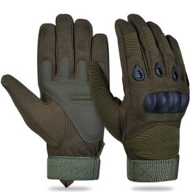 XG-TG1 Tactical Self Defense Gloves Hard Knuckle (Full Finger) (Color: Army Green, size: medium)