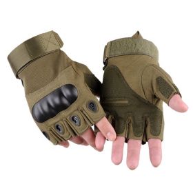 XG-TG2 Hard Knuckle Tactical Gloves (Half Finger) Military Style (Color: Army Green, size: medium)