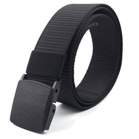 Adjustable Nylon Belt with Plastic Buckle (Color: Black)